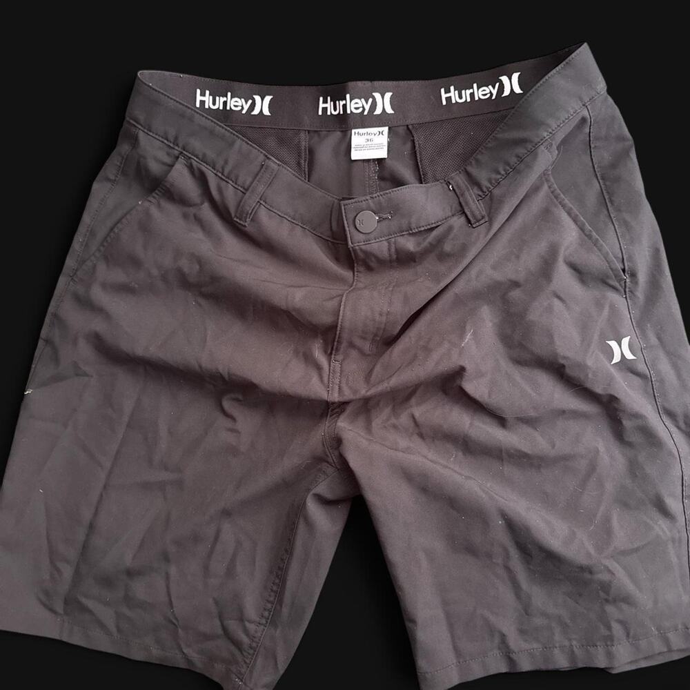 Hurley black board shorts surf